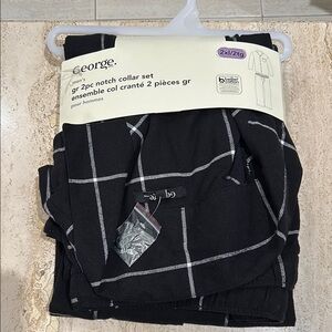 🆕 NWT Men's Black Checkered 2-Piece Set Pyjama 2XL